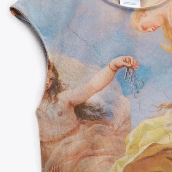 ZARA Printed Tulle Bodysuit - Picture 5 of 11